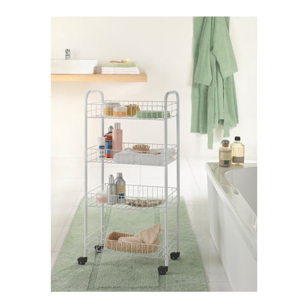 Valge metallist mobiilne riiul 41x84 cm Pisa - Metaltex-image-3