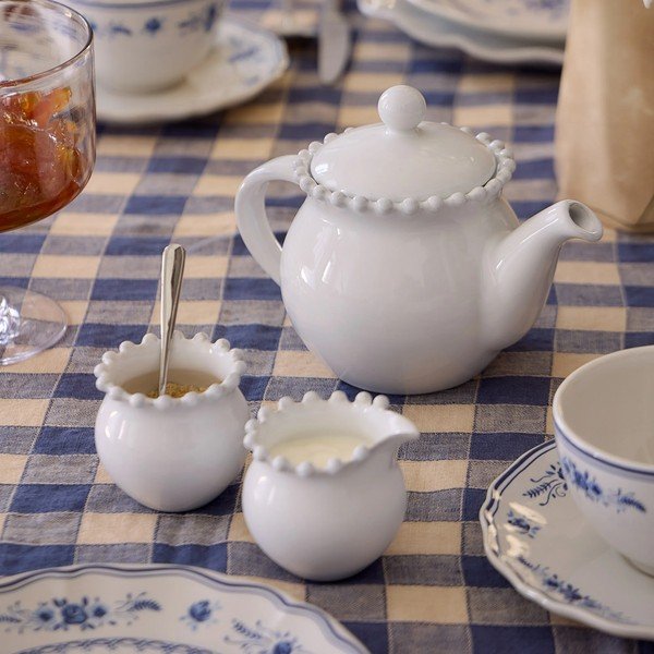 Valge keraamiline teekann sõelaga 500 ml Pearl - Costa Nova-image-1