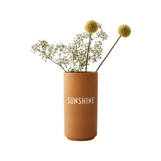 Sinepikollane portselanist vaas Sunshine, kõrgus 11 cm Favourite - Design Letters