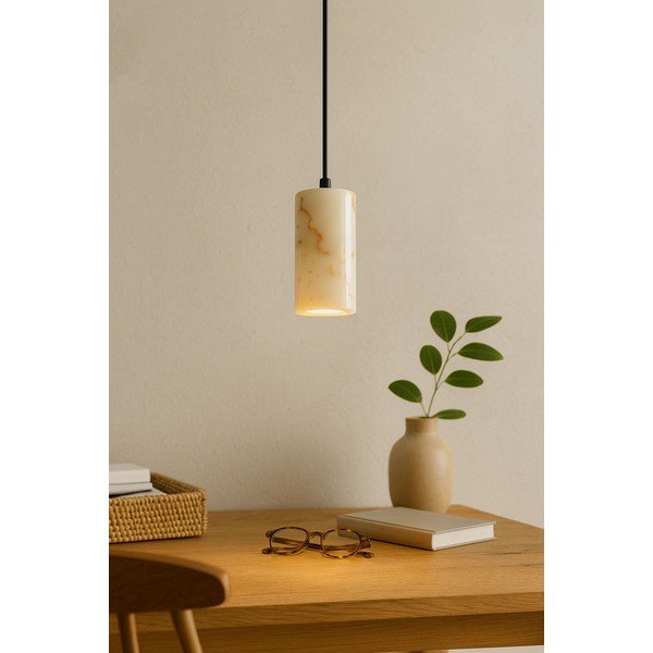 Kreemikas ripplamp marmorist varjuga ø 6,5 cm Selma - Opviq lights-image-4