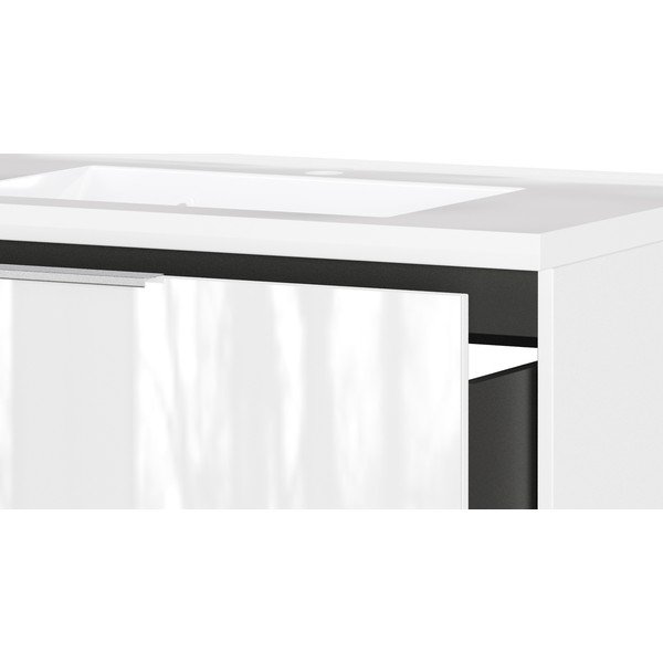 Valge läikiv seinakapp kraanikausi alla 81x61 cm Celano - Germania-image-4