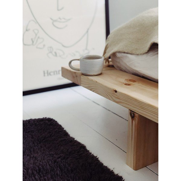 Dvoulůžková postel z borovicového dřeva s matrací Karup Design Japan Comfort Mat White/Natural, 160 x 200 cm-image-1