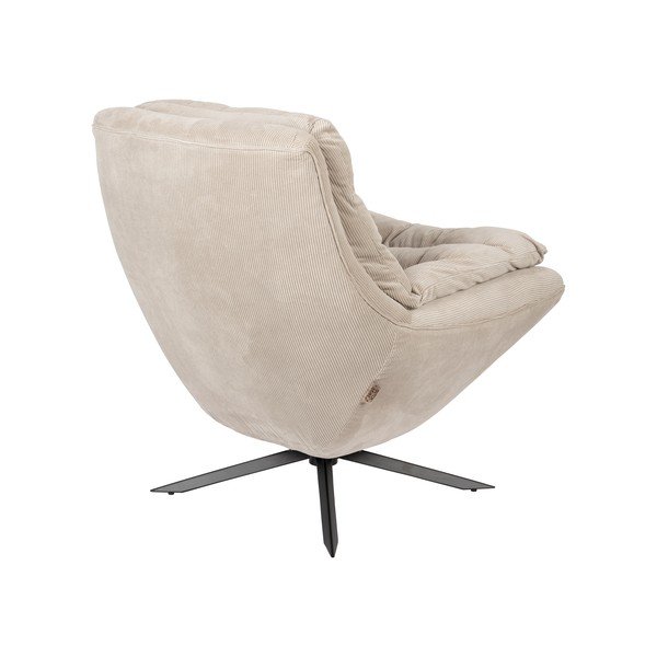 Valge sametist tugitool Vince - Dutchbone-image-4