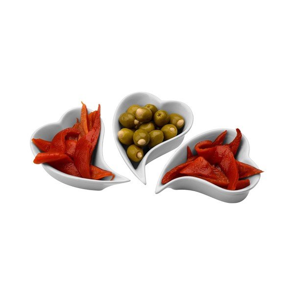 Sada 3 porcelánových servírovacích misek Premier Housewares Heart Shape-image-1