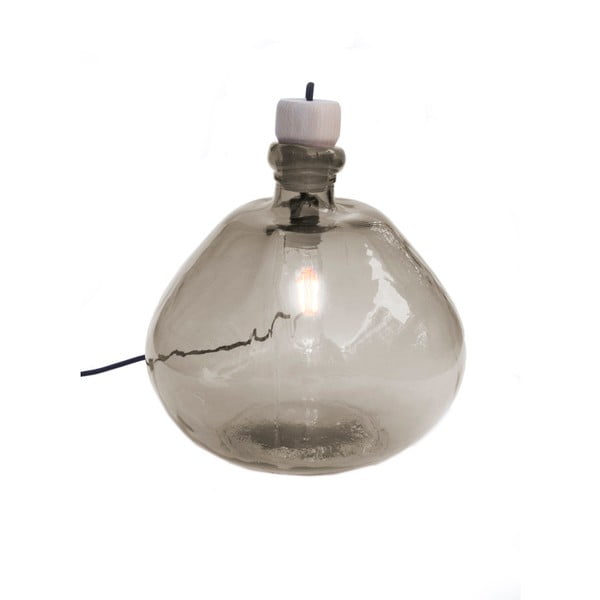 Světle hnědá stolní lampa z recyklovaného skla Surdic, ø 22 cm