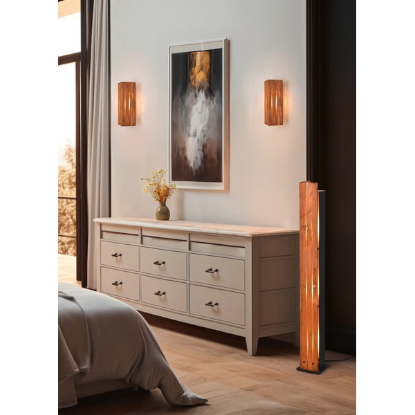 Must põrandavalgusti puidust varjuga (kõrgus 121 cm) Karuni - Trio-image-1