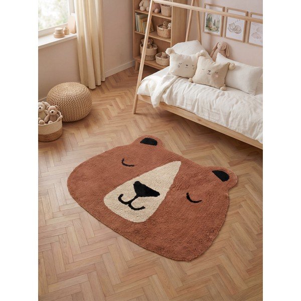 Pruun pestav/käsitsi kootud puuvillane lastevaip 101x120 cm Snuggle Benni - Hanse Home-image-1