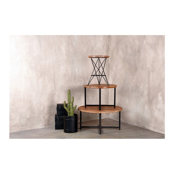 Must kohvilaud mangopuidust lauaplaadiga , ⌀ 60 cm Dex - LABEL51-image-1