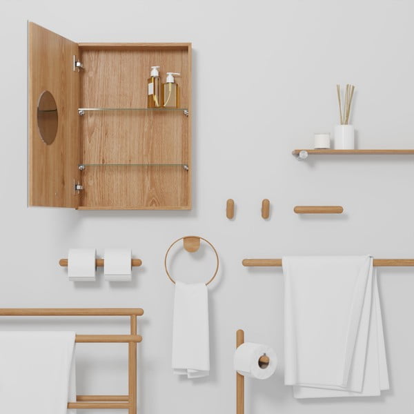 Tammepuidust seinale paigaldatav vannitoakapp Slimfit - Wireworks-image-4