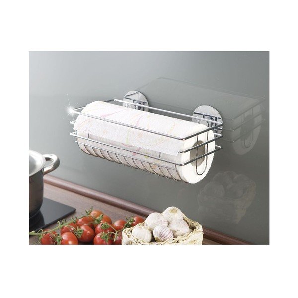 Hõbedane majapidamispaberi hoidja isekleepuv kroomitud teras Turbo-Loc – Wenko-image-2