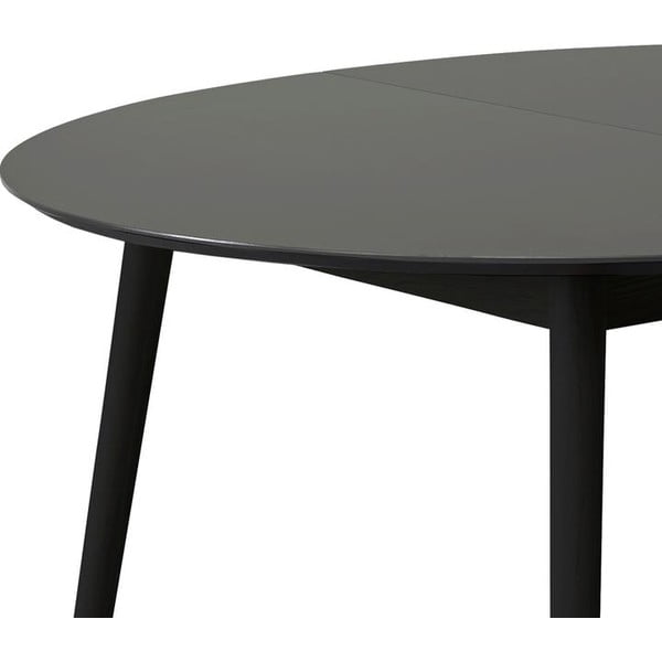 Must ümmargune kokkupandav söögilaud lisaplaadiga ø 135 cm Meza - Hammel Furniture-image-4