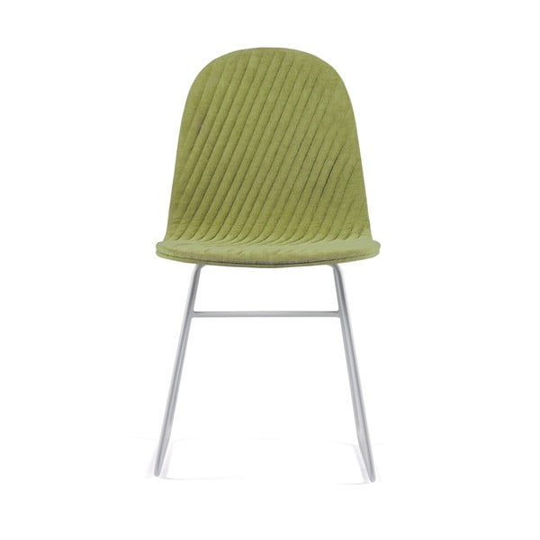 Světle zelená židle s kovovými nohami Iker Mannequin V Stripe