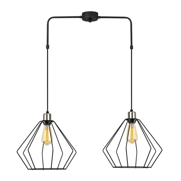 Černé kovové závěsné svítidlo Opviq lights Mueltan