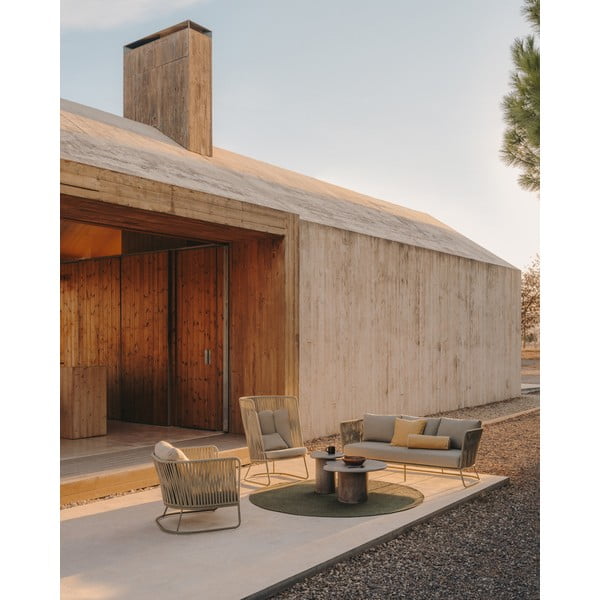 Roheline ümmargune õuevaip taaskasutatud kiududest ø 200 cm Despas - Kave Home-image-3