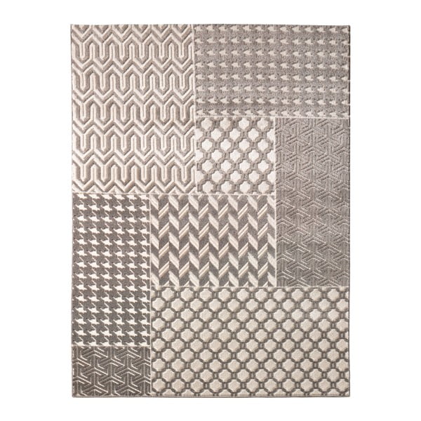 Šedý koberec Schöngeist & Petersen Noblesse Patchwork Dark, 230 x 160 cm