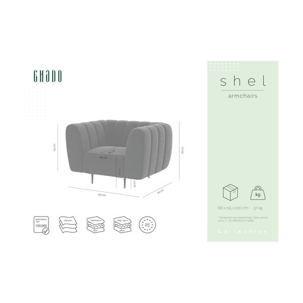 Meekollane sametist tugitool Shel - Ghado-image-2