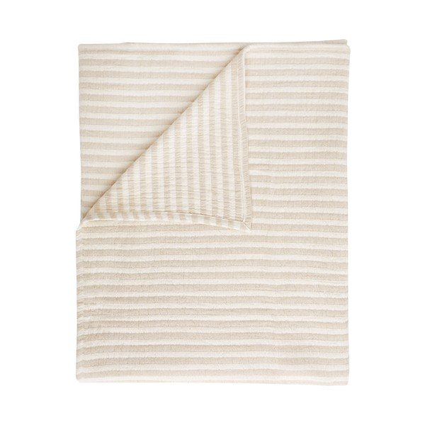 Puuvillane tekk naturaalses värvitoonis 150x200 cm Cotton Muslin Stripe - Bianca
