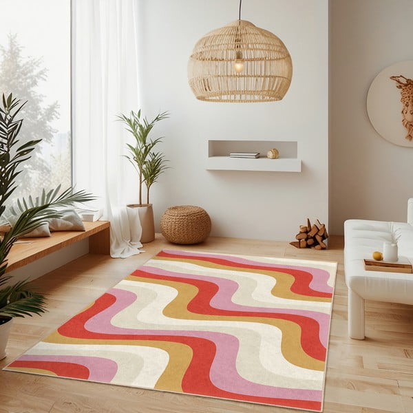 Kollane-roosa pestav vaip 60x100 cm Creamy Raspberry Swirl - Mila Home-image-2