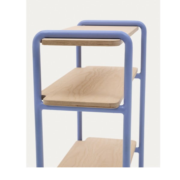 Helesinine saarepuidu spoonist rippuv laste raamaturiiul 60x70x28 cm Tinn - Kave Home-image-3