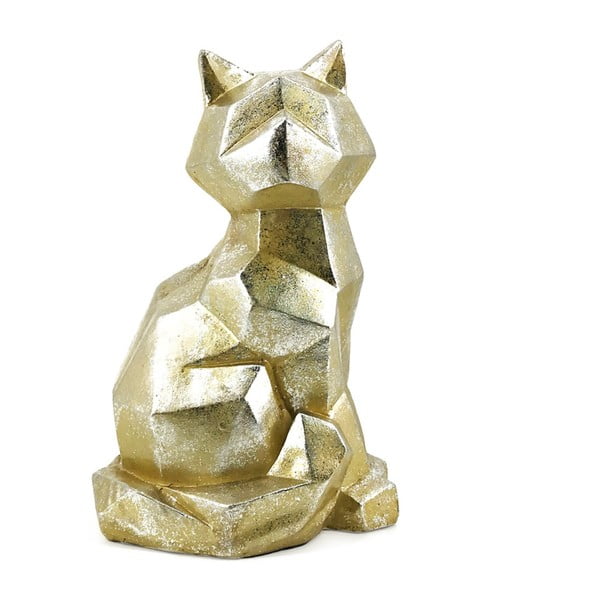 Dekorativní soška z kamene ve zlaté barvě Moycor Geometric Cat