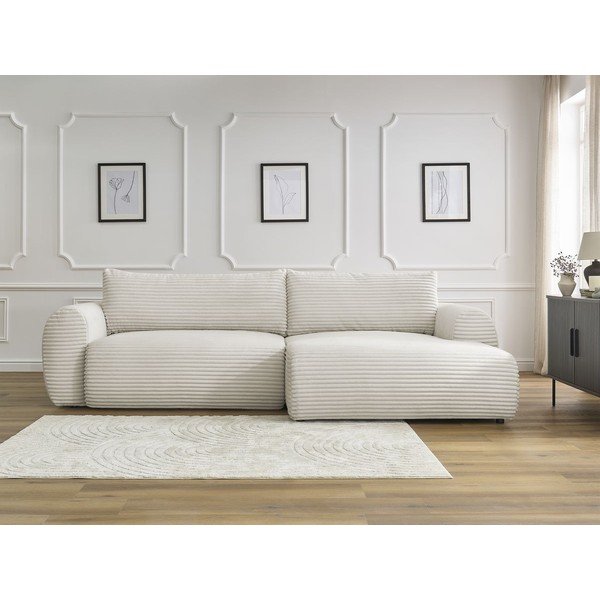 Kreem velvetist nurgadiivanvoodi (parem nurk) Lucien - Bobochic Paris-image-1