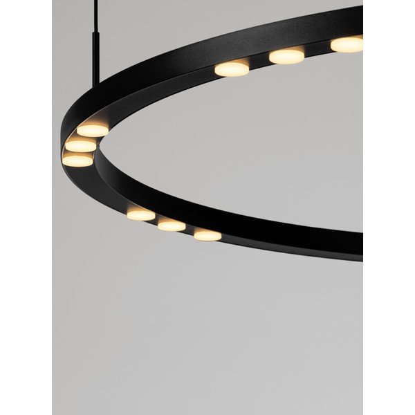 Mattmust alumiiniumist hämardatav LED-rippvalgusti ø 80 cm Lunette - Nova Luce-image-2