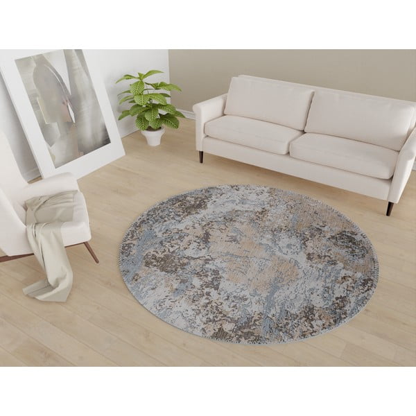 Helesinine/helepruun pestav ümmargune vaip ø 120 cm Sandstorm – Vitaus-image-1