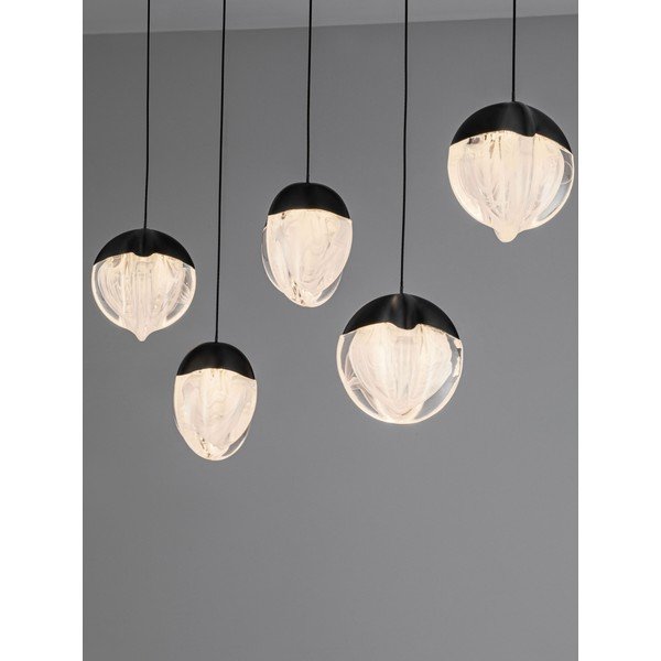 Matt must alumiiniumist hämardatav LED-rippvalgusti klaasist varjuga Alicia - Nova Luce-image-2
