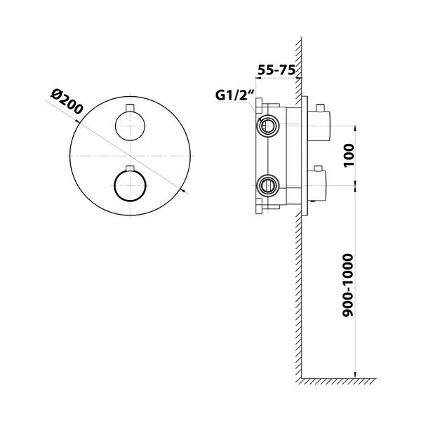 Matt must dušisegisti (2 väljundit) - Sapho-image-2