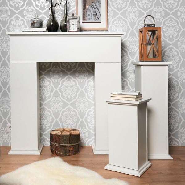 Bílá dekorativní krbová římsa s úložným prostorem 13Casa Fireplace-image-3