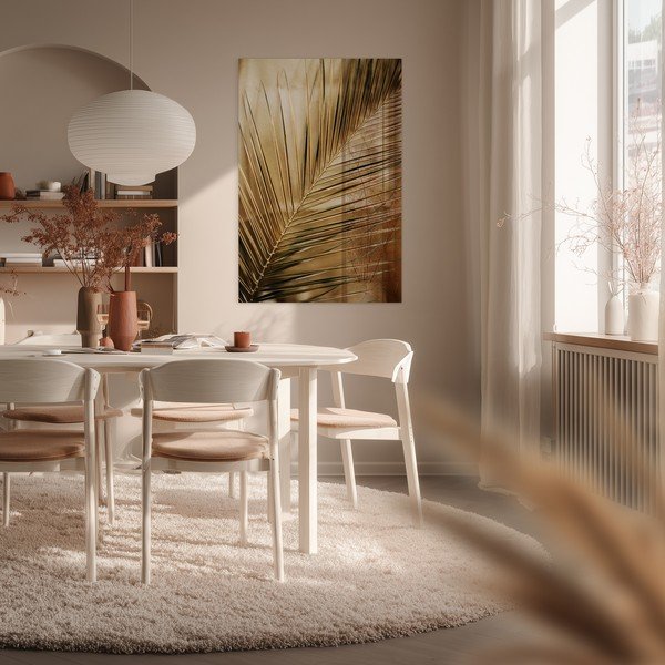 Trükitud klaasist pilt 80x120 cm Gold Palm - Styler-image-1