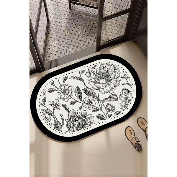 Mustvalge vannitoamatt 60x100 cm Rasse - Foutastic-image-1