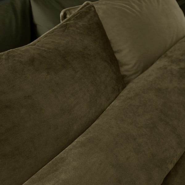 Khaki värvi sametist voodipesu kaheinimesevoodile 200x200 cm Kingsley - Catherine Lansfield-image-1