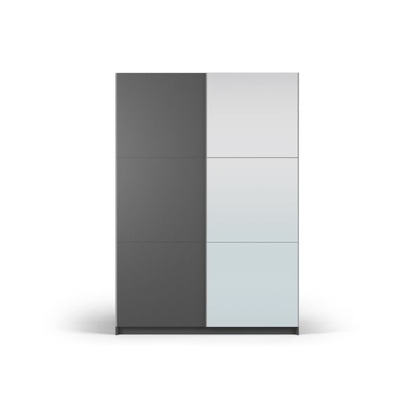 Tumehall peegli- ja lükandustega riidekapp 151x215 cm Lisburn - Cosmopolitan Design