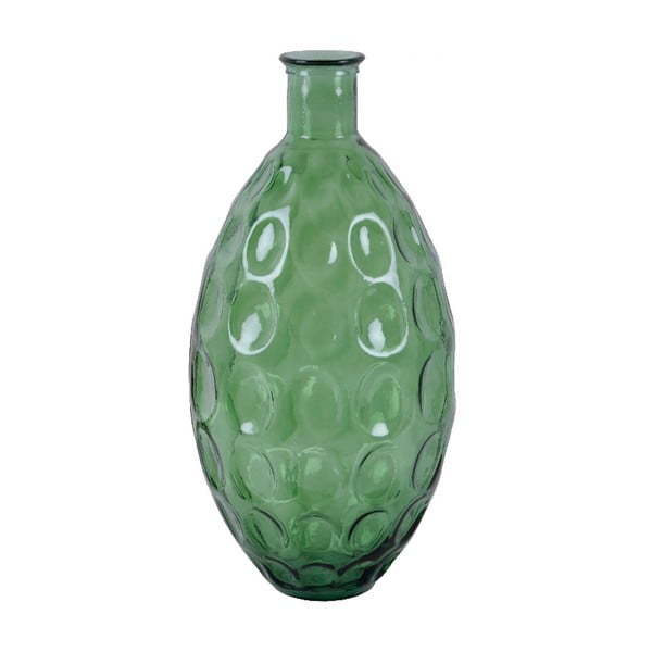 Zelená skleněná váza z recyklovaného skla Ego Dekor Dune, výška 59 cm
