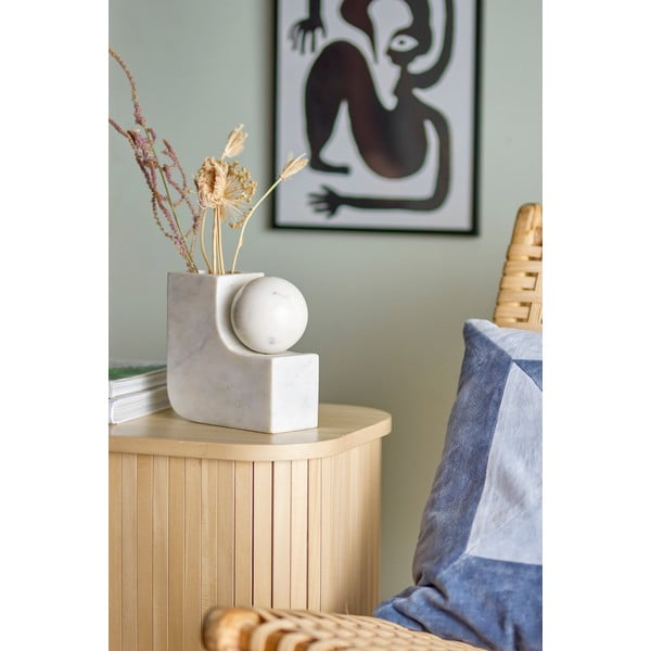 Valge marmorist vaas Abbelin - Bloomingville-image-1