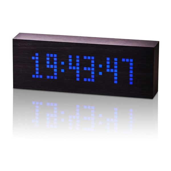 Must äratuskell sinise LED-ekraaniga sõnumiga Click Clock - Gingko