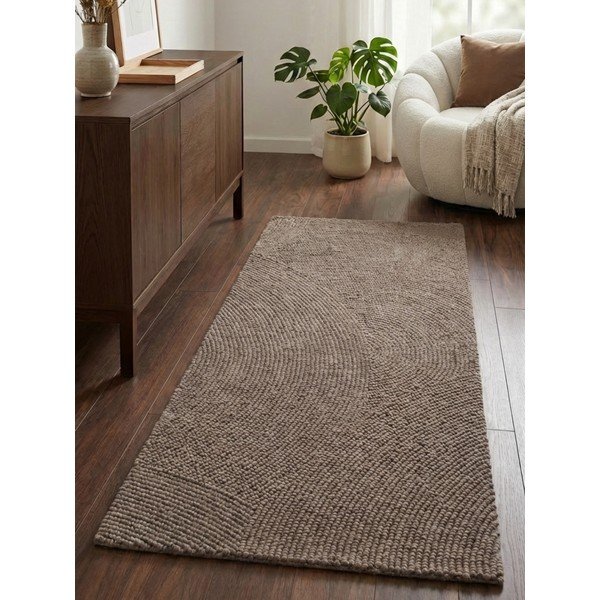 Taupe käsitsi kootud villane vaip 80x200 cm Eleni Taupe - Hanse Home-image-1
