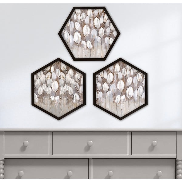 Maalid 3 tk 35x35 cm komplektis Pentagons - Wallity-image-1