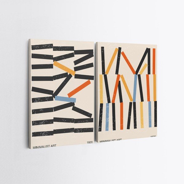 Maalid 2 tk 50x70 cm komplektis Lines - Wallity-image-2