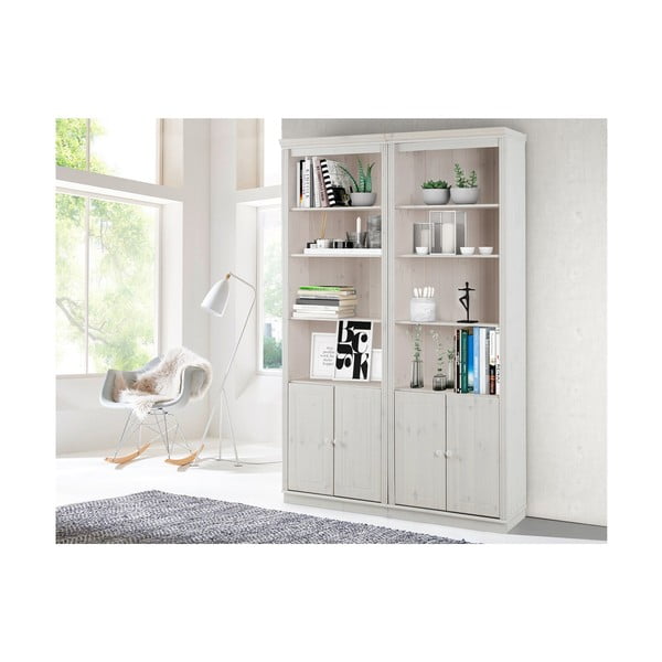 Valge männipuidust raamaturiiul 148x223 cm Anita - Støraa-image-3