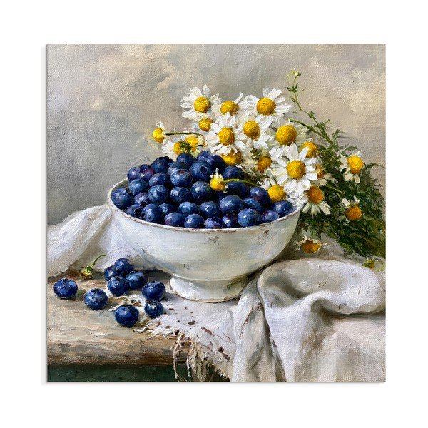 Trükitud pilt lõuendil 32x32 cm Blueberry Bowl - Styler