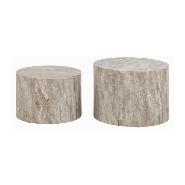 Hallid ümmargused kividekooriga diivanilauad 2 tk ø 58 cm Dice - Actona-image-4