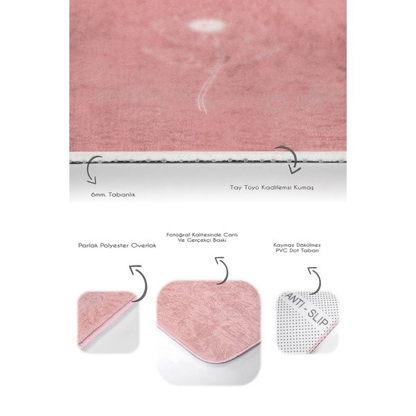 Roosad sametist vannitoamatid 2tk komplektis 60x100 cm - Mila Home-image-3