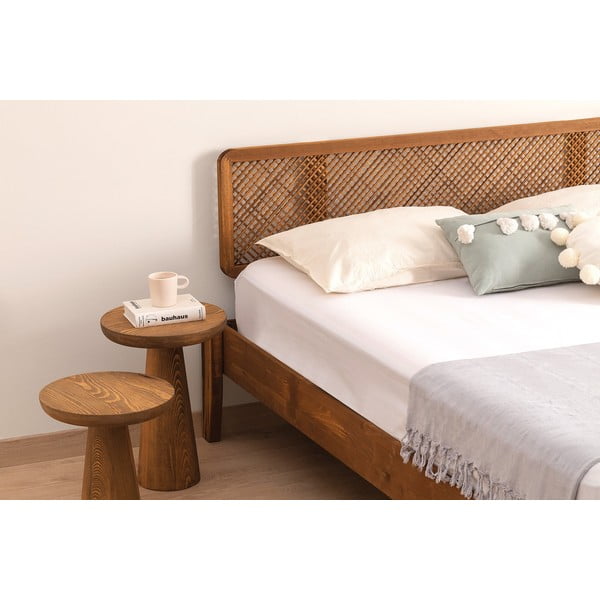 Tumepruuni-naturaalset värvi kuusepuidust üheinimesevoodi 90x200 cm Izabelya - Kalune Design-image-3