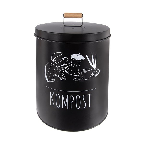 Must komposteeritav prügikonteiner 8 l BLACK - Orion