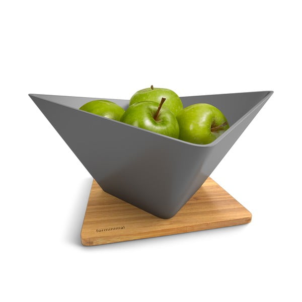 Odkapávací mísa na ovoce s podložkou Draining Fruit Bowl, šedá