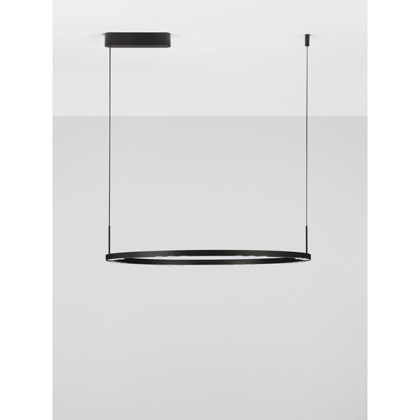Mattmust alumiiniumist hämardatav LED-rippvalgusti ø 80 cm Lunette - Nova Luce-image-3