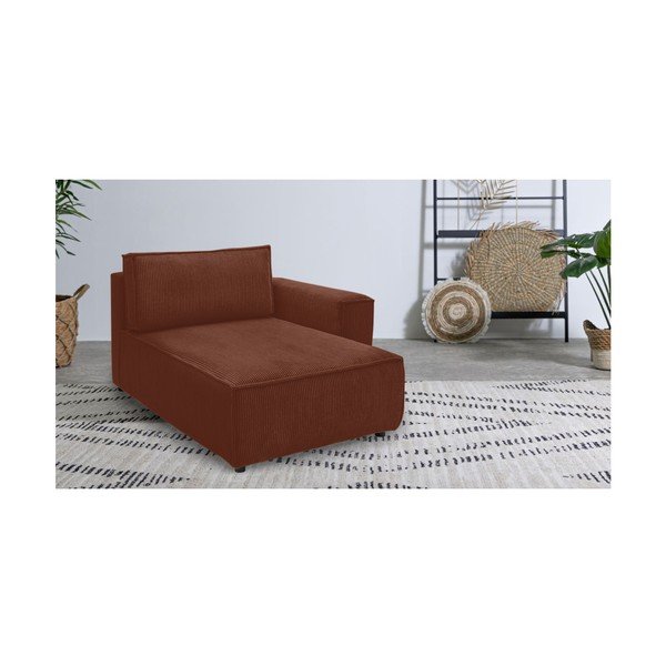 Tellisevärvi velvetist diivanimoodul, parem nurk  Nihad modular - Bobochic Paris-image-1