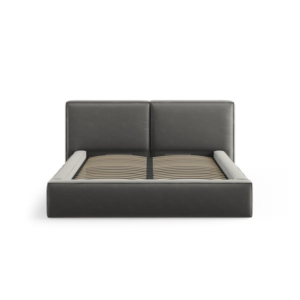 Hall polsterdatud sametist kaheinimesevoodi koos voodipõhja ja panipaigaga 200x200 cm Arendal - Cosmopolitan Design-image-3